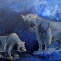 Börse in Blau  80 x 100 cm